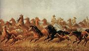 James Walker Roping wild horses Spain oil painting artist